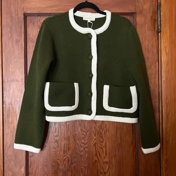 Sezane Auguste Jacket in Perfect Green - Picture 1 of 9